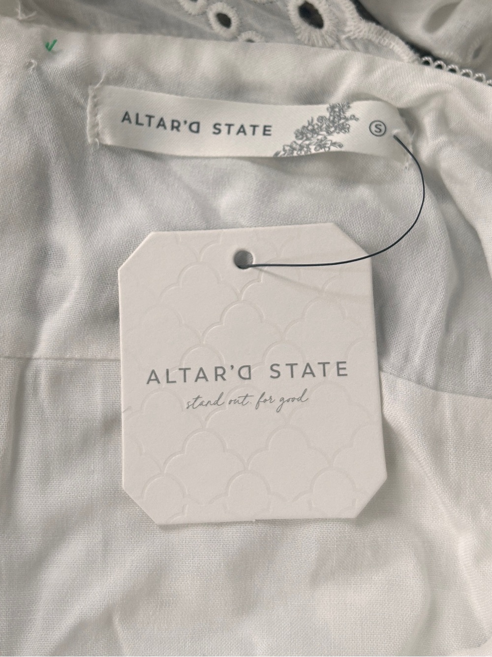 Altar'd State White Eyelet Ruffle Strap Mini Dress - Picture 5 of 7